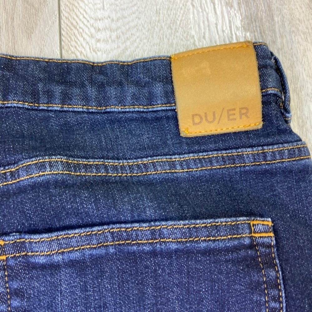 DU/ER Duer Jeans Womens  34x32 Blue Fireside Denim Mid Rise Slim Straight - Picture 12 of 16
